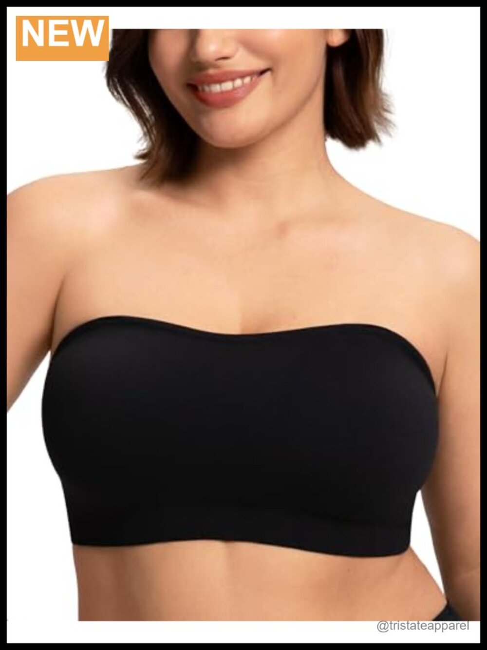 Strapless Bandeau Bra Wireless Full Coverage Non-Slip Seamless